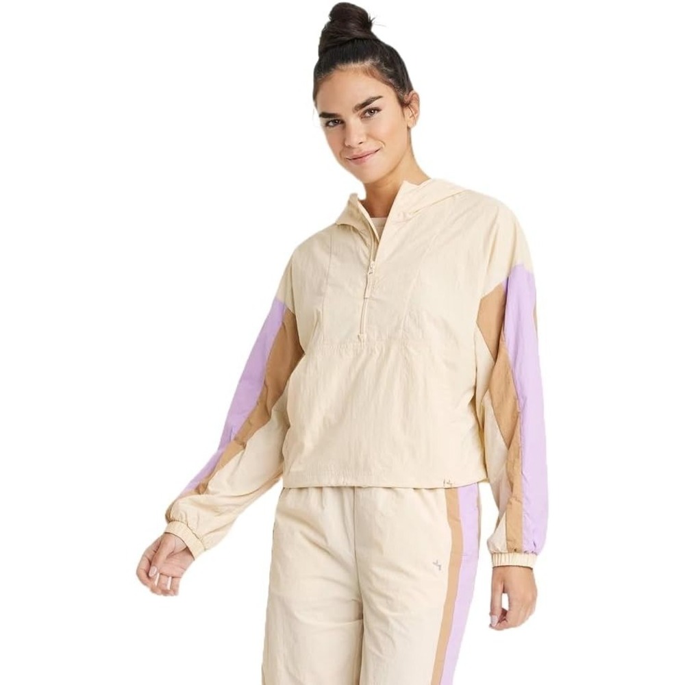 Women's Small Ivory Windbreaker JoyLab Pullover New With Tags